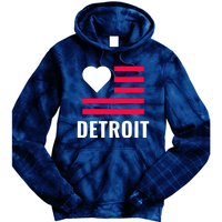 Love Detroit Simple Flag Type Tie Dye Hoodie