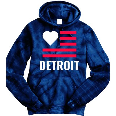 Love Detroit Simple Flag Type Tie Dye Hoodie