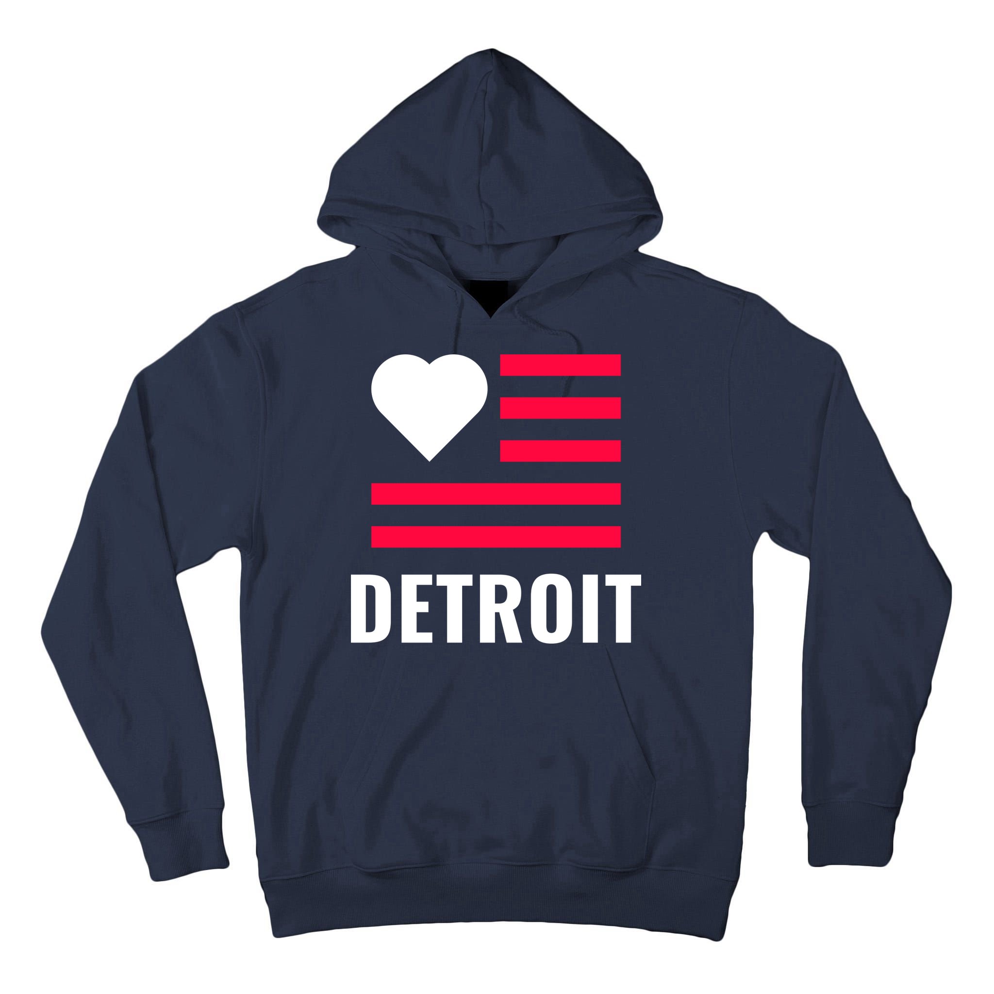 Love Detroit Simple Flag Type Tall Hoodie
