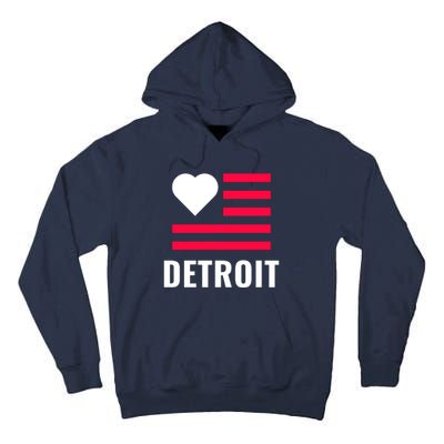 Love Detroit Simple Flag Type Tall Hoodie