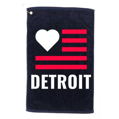 Love Detroit Simple Flag Type Golf Towel