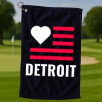 Love Detroit Simple Flag Type Golf Towel