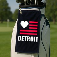 Love Detroit Simple Flag Type Golf Towel