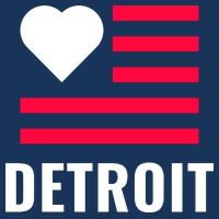 Love Detroit Simple Flag Type Golf Towel