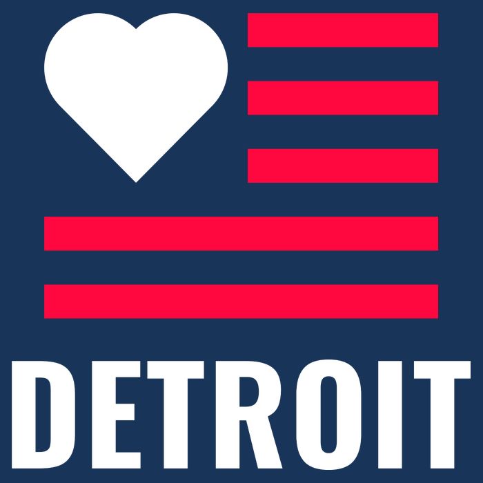 Love Detroit Simple Flag Type Golf Towel