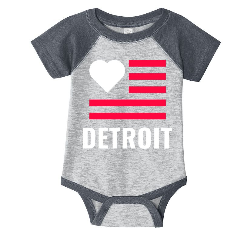 Love Detroit Simple Flag Type Infant Baby Jersey Bodysuit