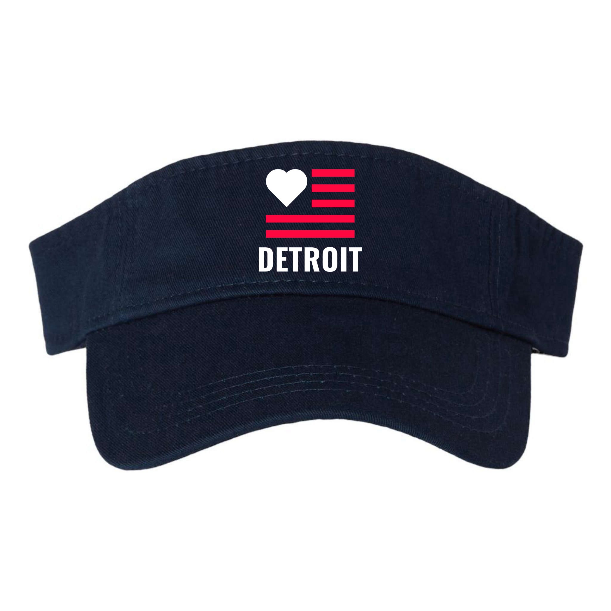 Love Detroit Simple Flag Type Visor