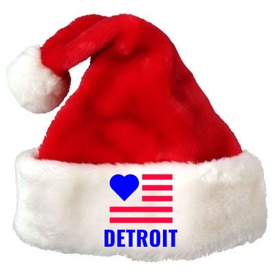 Love Detroit Simple Flag Type Premium Christmas Santa Hat