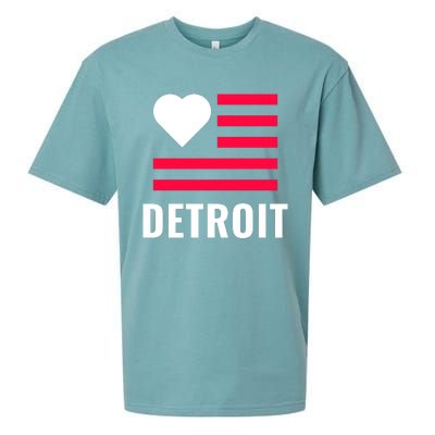 Love Detroit Simple Flag Type Sueded Cloud Jersey T-Shirt