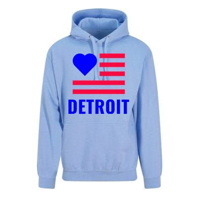 Love Detroit Simple Flag Type Unisex Surf Hoodie