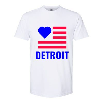 Love Detroit Simple Flag Type Softstyle CVC T-Shirt