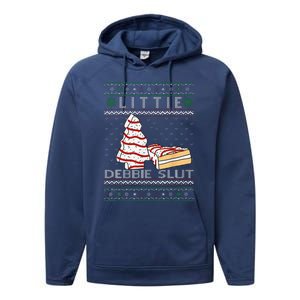 Littie Debbie Slut Funny Christmas Tree Cakes Xmas Performance Fleece Hoodie