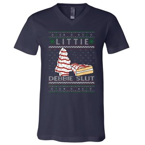 Littie Debbie Slut Funny Christmas Tree Cakes Xmas V-Neck T-Shirt