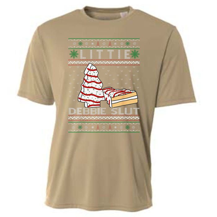 Littie Debbie Slut Funny Christmas Tree Cakes Xmas Cooling Performance Crew T-Shirt