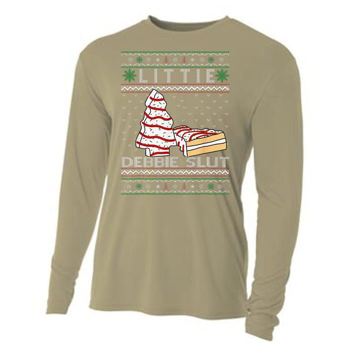 Littie Debbie Slut Funny Christmas Tree Cakes Xmas Cooling Performance Long Sleeve Crew