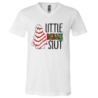 Littie Debbie Slut Funny Christmas Tree Cakes Xmas  V-Neck T-Shirt