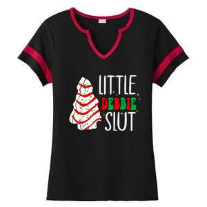 Littie Debbie Slut Funny Christmas Tree Cakes Xmas Black Ladies Halftime Notch Neck Tee