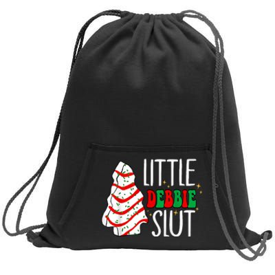 Littie Debbie Slut Funny Christmas Tree Cakes Xmas Black Sweatshirt Cinch Pack Bag