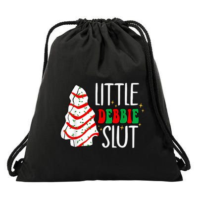 Littie Debbie Slut Funny Christmas Tree Cakes Xmas Black Drawstring Bag