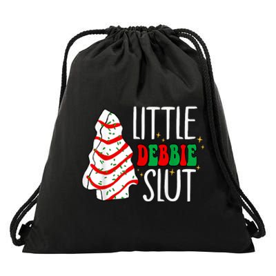 Littie Debbie Slut Funny Christmas Tree Cakes Xmas Black Drawstring Bag