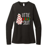 Littie Debbie Slut Funny Christmas Tree Cakes Xmas Black Womens CVC Long Sleeve Shirt