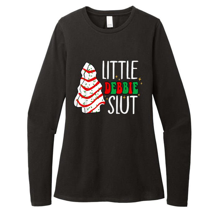 Littie Debbie Slut Funny Christmas Tree Cakes Xmas Black Womens CVC Long Sleeve Shirt