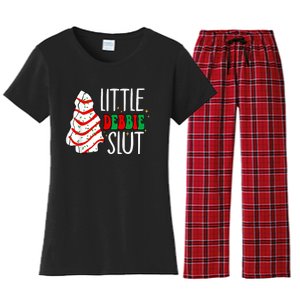 Littie Debbie Slut Funny Christmas Tree Cakes Xmas Black Women's Flannel Pajama Set