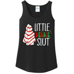 Littie Debbie Slut Funny Christmas Tree Cakes Xmas Black Ladies Essential Tank