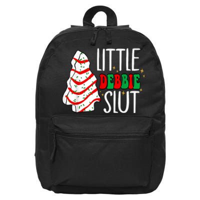 Littie Debbie Slut Funny Christmas Tree Cakes Xmas Black 16 in Basic Backpack