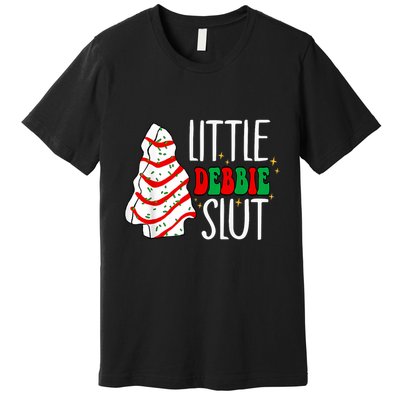 Littie Debbie Slut Funny Christmas Tree Cakes Xmas Black Premium T-Shirt