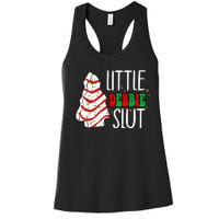 Littie Debbie Slut Funny Christmas Tree Cakes Xmas Black Women's Racerback Tank