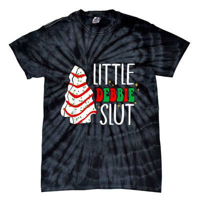 Littie Debbie Slut Funny Christmas Tree Cakes Xmas Black Tie-Dye T-Shirt