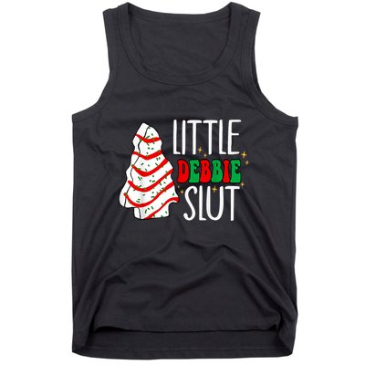 Littie Debbie Slut Funny Christmas Tree Cakes Xmas Black Tank Top