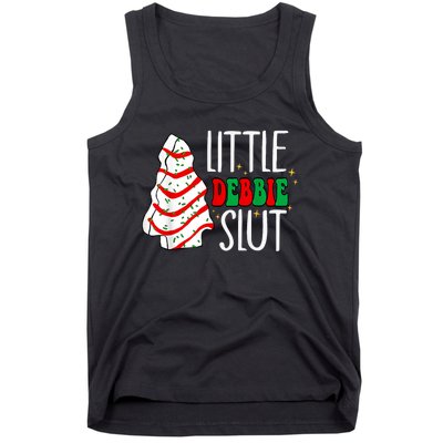 Littie Debbie Slut Funny Christmas Tree Cakes Xmas Black Tank Top