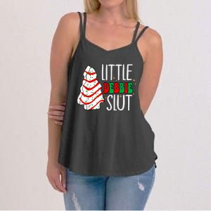 Littie Debbie Slut Funny Christmas Tree Cakes Xmas Black Women's Strappy Tank