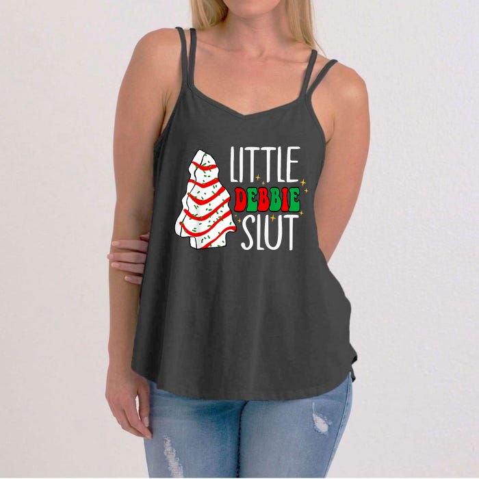 Littie Debbie Slut Funny Christmas Tree Cakes Xmas Black Women's Strappy Tank