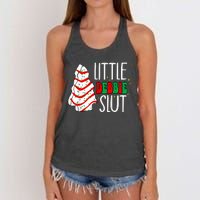 Littie Debbie Slut Funny Christmas Tree Cakes Xmas Black Women's Knotted Racerback Tank