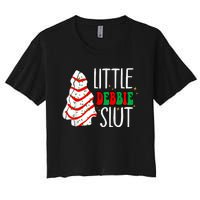 Littie Debbie Slut Funny Christmas Tree Cakes Xmas Black Women's Crop Top Tee