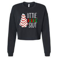 Littie Debbie Slut Funny Christmas Tree Cakes Xmas Black Cropped Pullover Crew