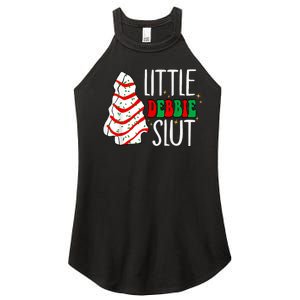 Littie Debbie Slut Funny Christmas Tree Cakes Xmas Black Women's Perfect Tri Rocker Tank