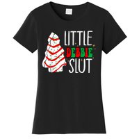 Littie Debbie Slut Funny Christmas Tree Cakes Xmas Black Women's T-Shirt