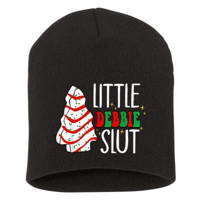 Littie Debbie Slut Funny Christmas Tree Cakes Xmas Black Short Acrylic Beanie