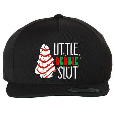 Littie Debbie Slut Funny Christmas Tree Cakes Xmas Black Wool Snapback Cap