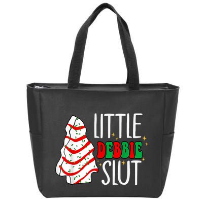 Littie Debbie Slut Funny Christmas Tree Cakes Xmas Black Zip Tote Bag