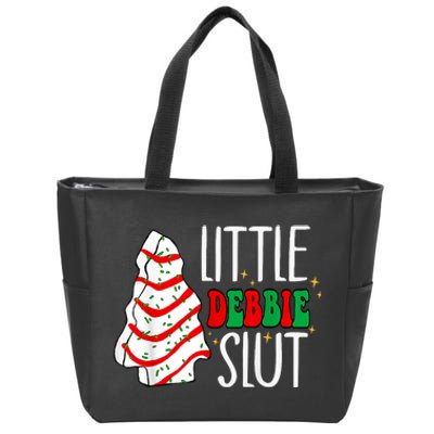 Littie Debbie Slut Funny Christmas Tree Cakes Xmas Black Zip Tote Bag