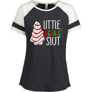 Littie Debbie Slut Funny Christmas Tree Cakes Xmas Black Enza Ladies Jersey Colorblock Tee