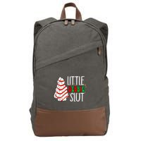 Littie Debbie Slut Funny Christmas Tree Cakes Xmas Black Cotton Canvas Backpack