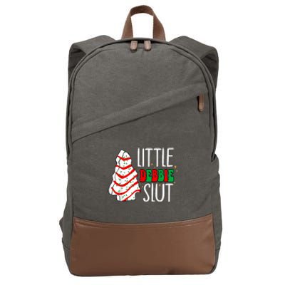 Littie Debbie Slut Funny Christmas Tree Cakes Xmas Black Cotton Canvas Backpack