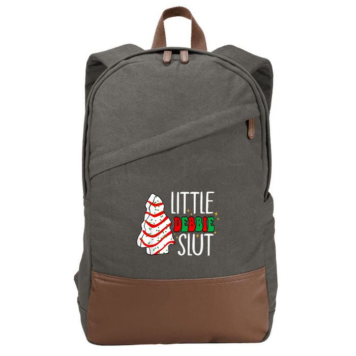 Littie Debbie Slut Funny Christmas Tree Cakes Xmas Black Cotton Canvas Backpack