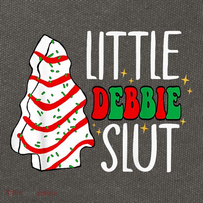 Littie Debbie Slut Funny Christmas Tree Cakes Xmas Black Cotton Canvas Backpack